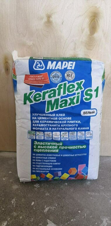 Клей для плитки/ керамогранита/ камня Mapei Keraflex Maxi S1 эластичный ...