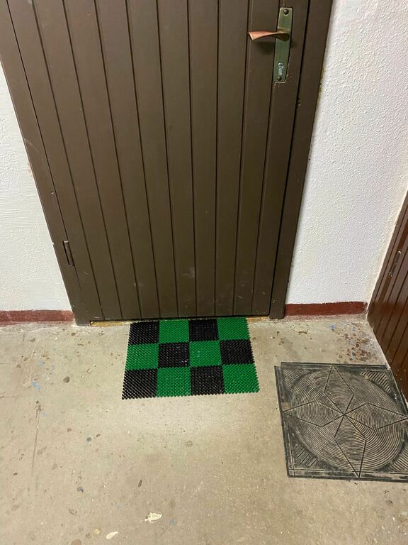 Коврик придверный щетинистый Vortex Травка 56х42 см грязезащитный черно ...