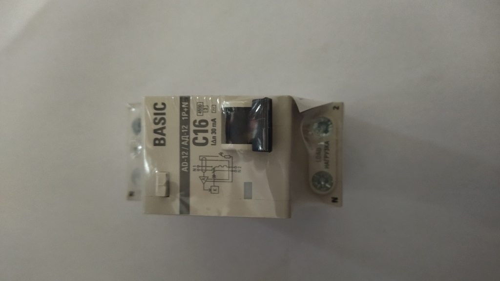 Автомат дифференциальный EKF Basic АД-12 16А 30 мА 1P+N тип АС 4,5 кА ...
